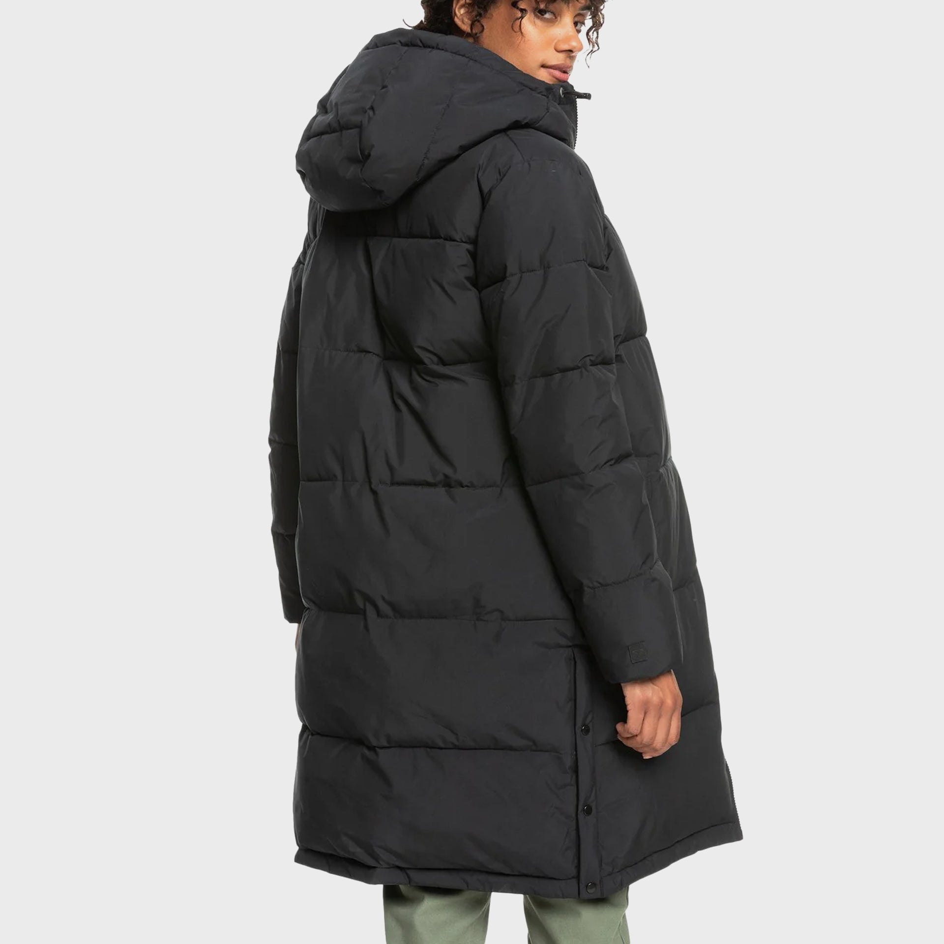 Roxy Womens Test Of Time Long Hooded Puffa Jacket - Anthracite