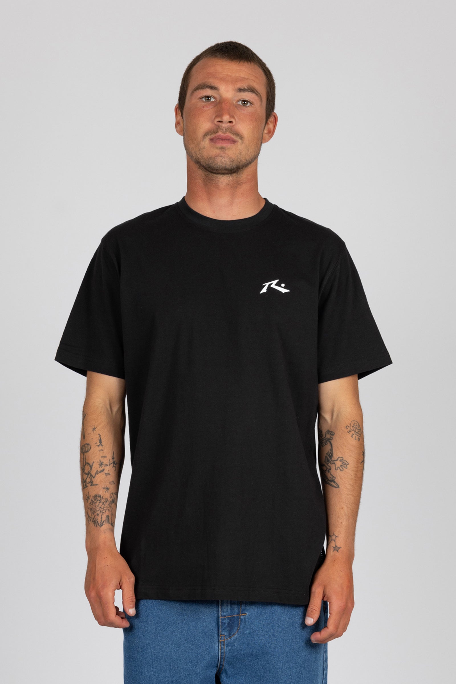Rusty Mens Baseline T-Shirt - Black - ManGo Surfing