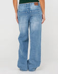 Rusty Womens Bethany Baggy Low Rise Jeans - Blasted Middy Blue