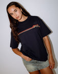 Rusty Womens Wave Rider 2.0 Oversize T-Shirt - Navy Blue