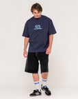 Rusty Double Or Nothin Short Sleeve T-Shirt - Navy Blue