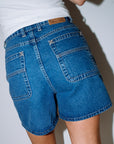 Rusty Womens Cyprus High Denim Shorts - Middy Blue