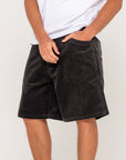 Rusty Flip Daddy Cord Shorts - Coal