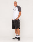 Rusty Flip Daddy Cord Shorts - Coal