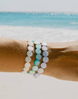 Pineapple Island Ungu Mother of Pearl Disc Bead Bracelet - White