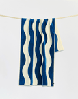 Slowtide Stripe Premium Woven Towel - Deep Pool - ManGo Surfing