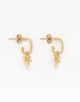 Pineapple Island Palima Tree Charm Waterproof Earrings - Gold