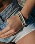 Pineapple Island Alami Elastic Gemstone Bracelet - Agalmatolite