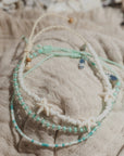 Pineapple Island Shoreline Turquoise Bracelet Trio Set - White/Green