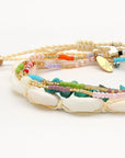 Pineapple Island Halcyon Turquoise and Shell Bracelet Trio Set - White/Turquoise/Multi