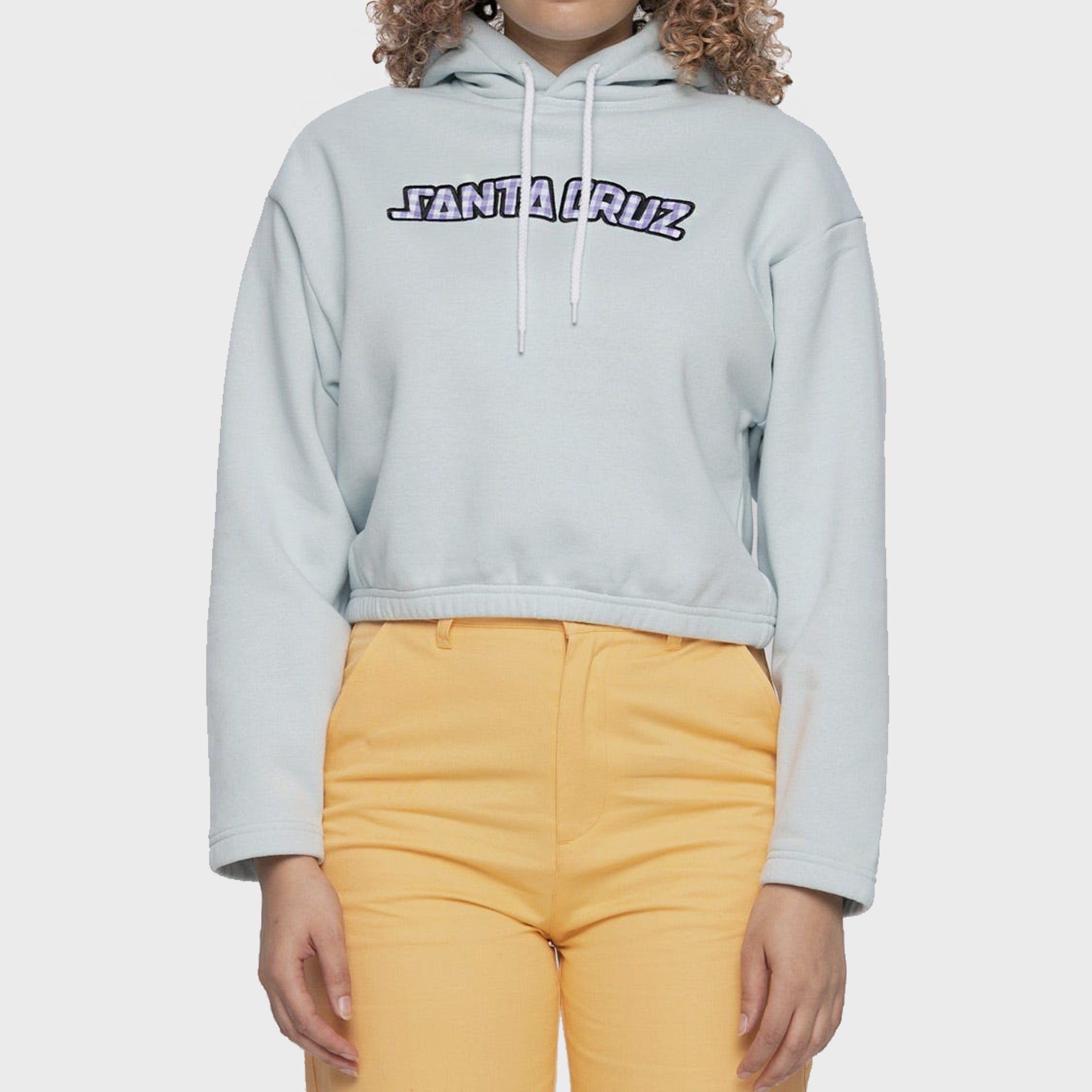 Santa Cruz Womens Gingham Arch Strip Hoodie - Baby Blue - ManGo Surfing