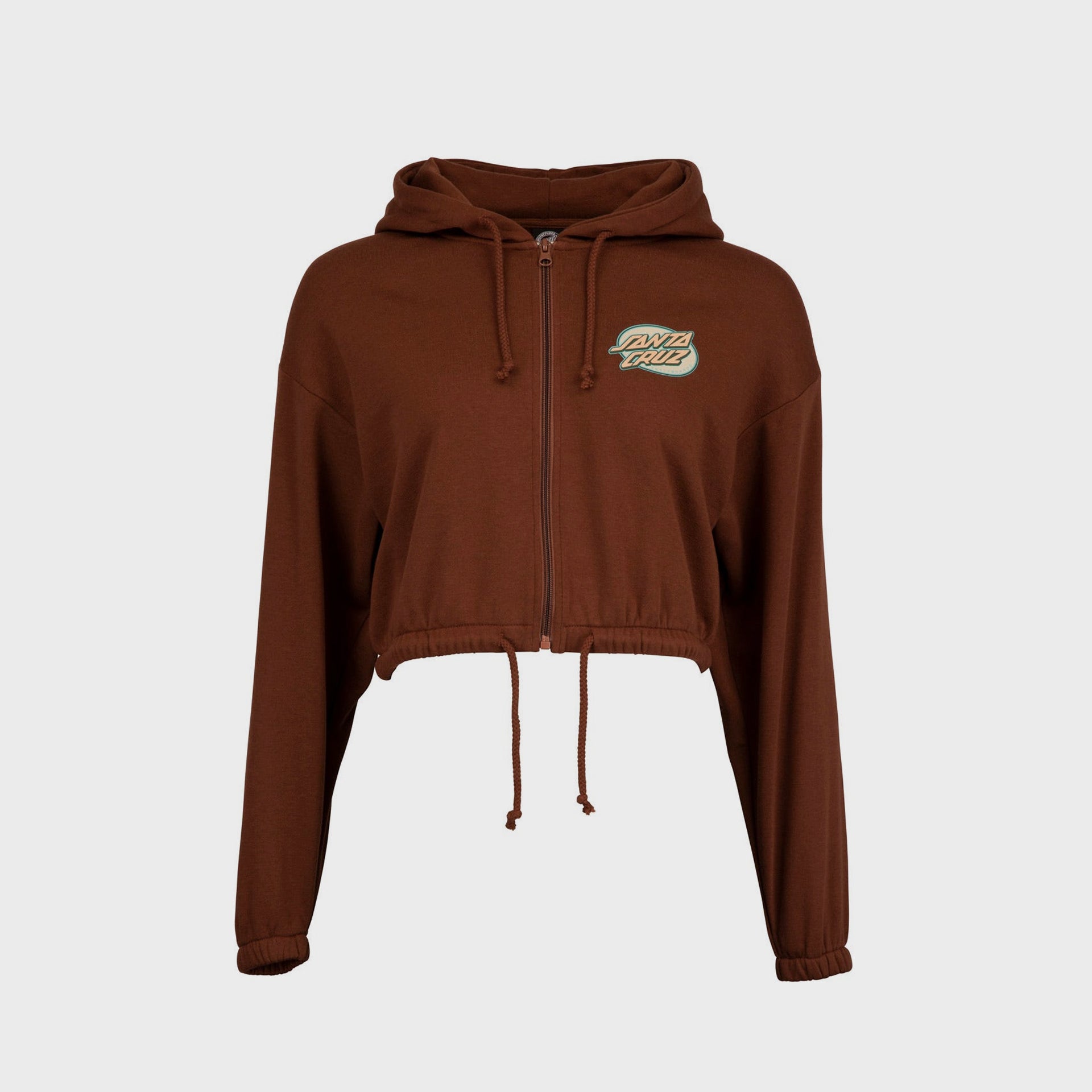 Santa Cruz Womens Lined Oval Dot Zip Hoodie - Sepia - ManGo Surfing