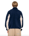 Rusty Mens Blizzard Quarter Zip Polar Fleece - Navy Blue