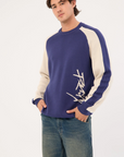Rusty Mens Roll Safe Boxy Crew Neck Knit - Dark Blue