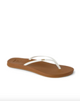 Reef Womens Cushion Slim Flip Flops - White/Tan