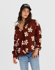 Sisstr Evolution Lush Palms Woven Shirt - Mahogany