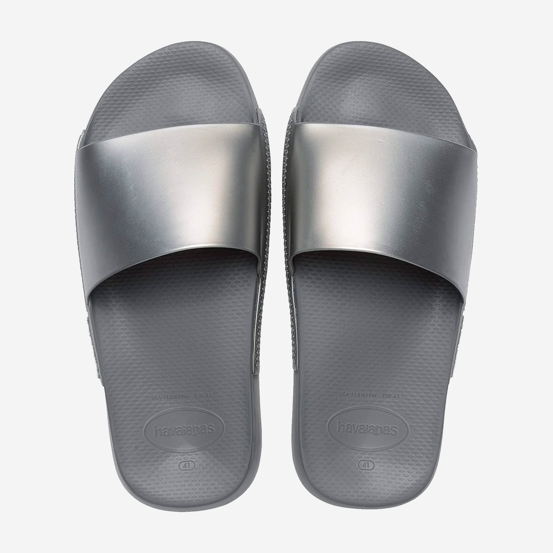 Havaianas Classic Metallic Sliders - Steel Grey - ManGo Surfing