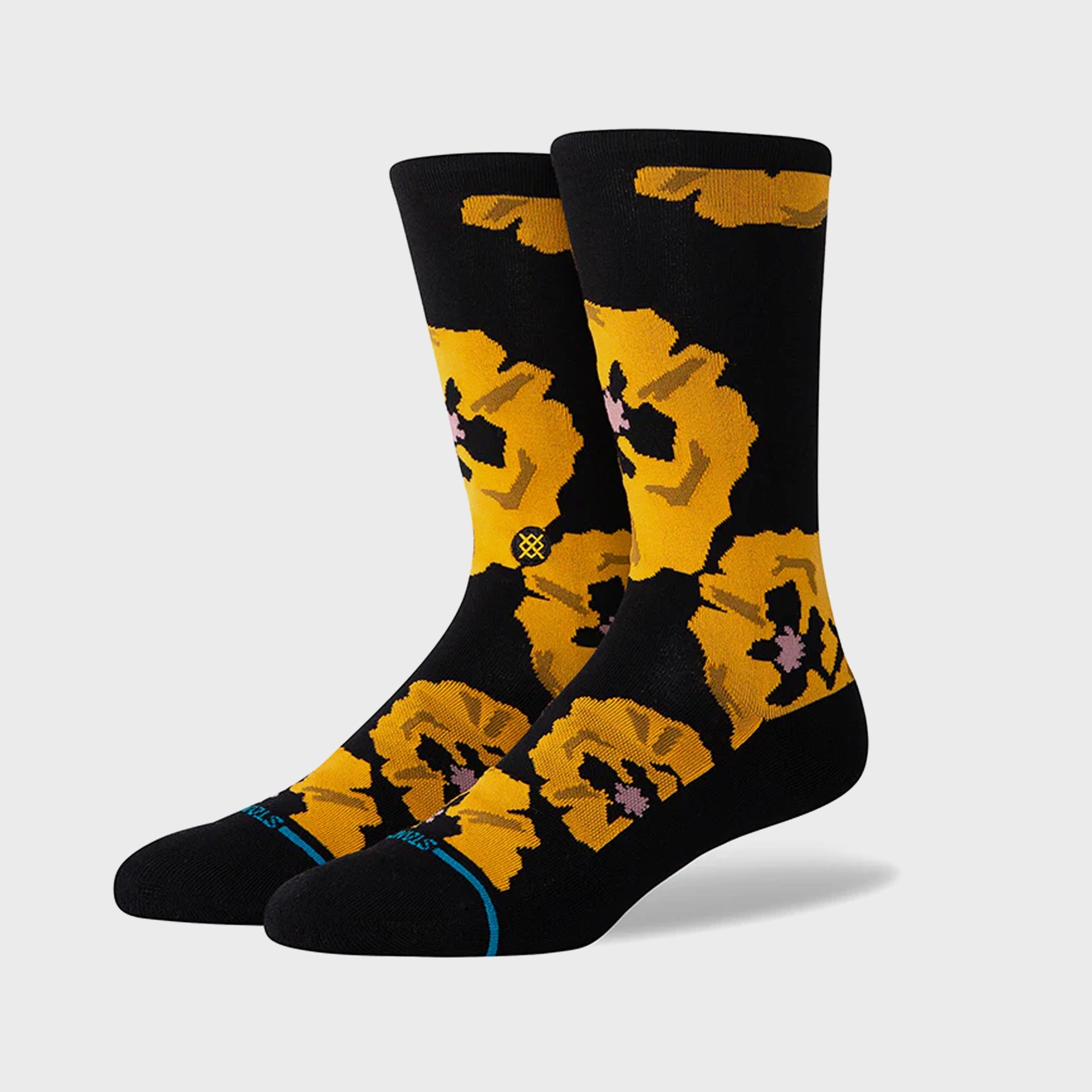 Stance Poppyland Crew Socks - Black - ManGo Surfing
