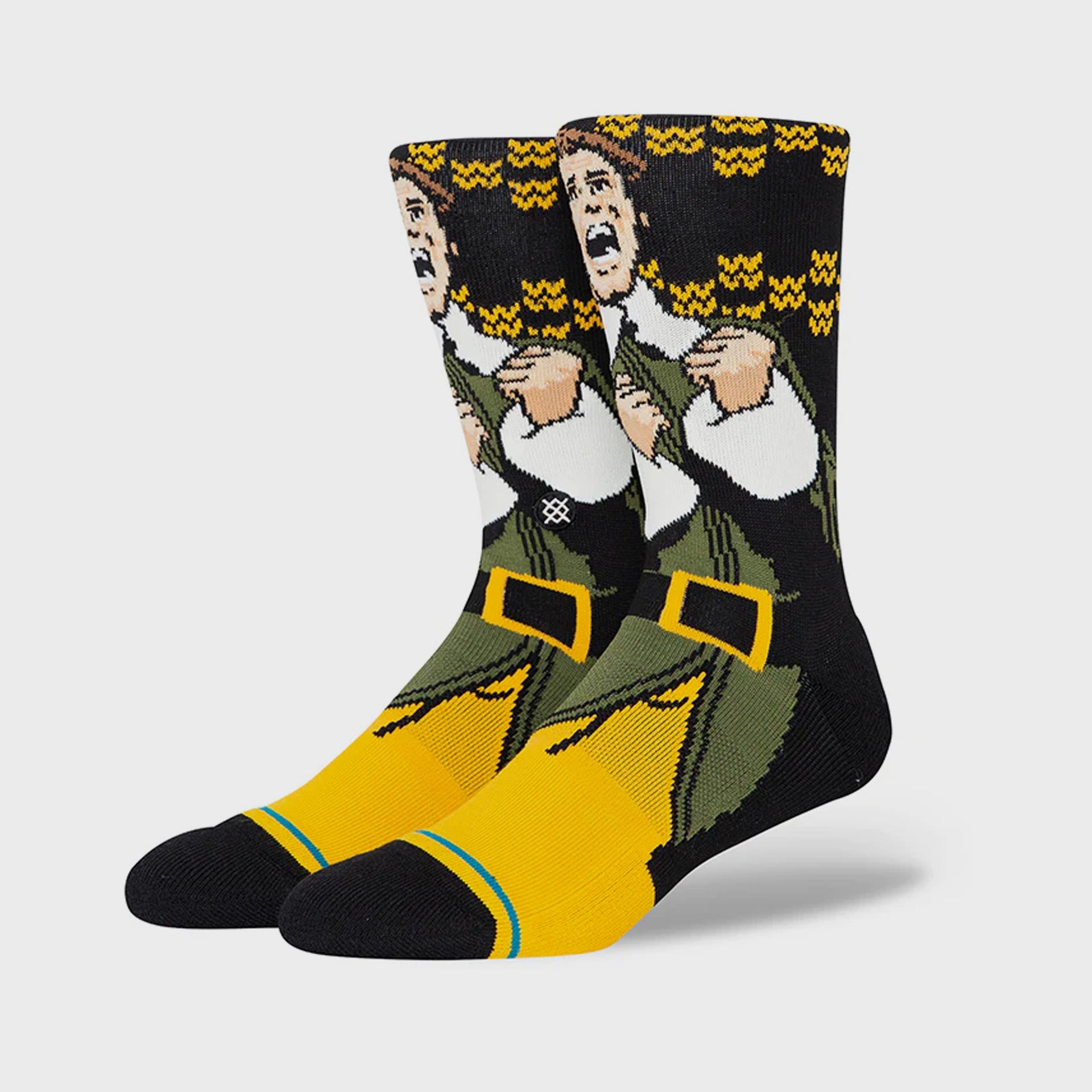 Stance Smilings My Favorite Crew Socks - Black - ManGo Surfing