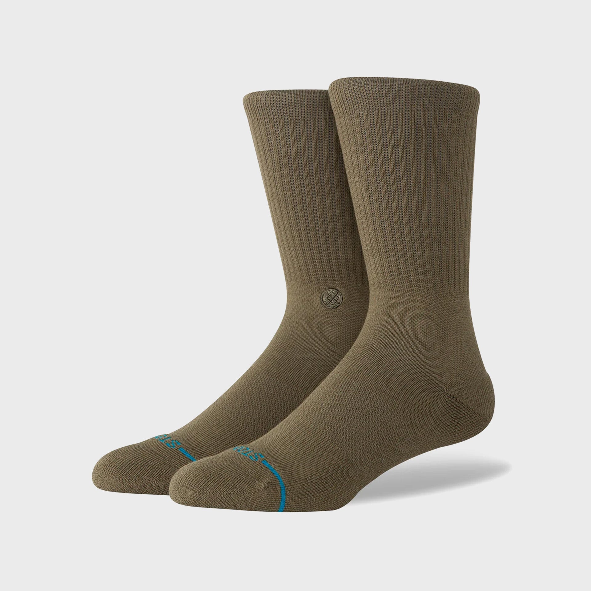 Stance Icon Organic Crew Socks - Dark Green - ManGo Surfing