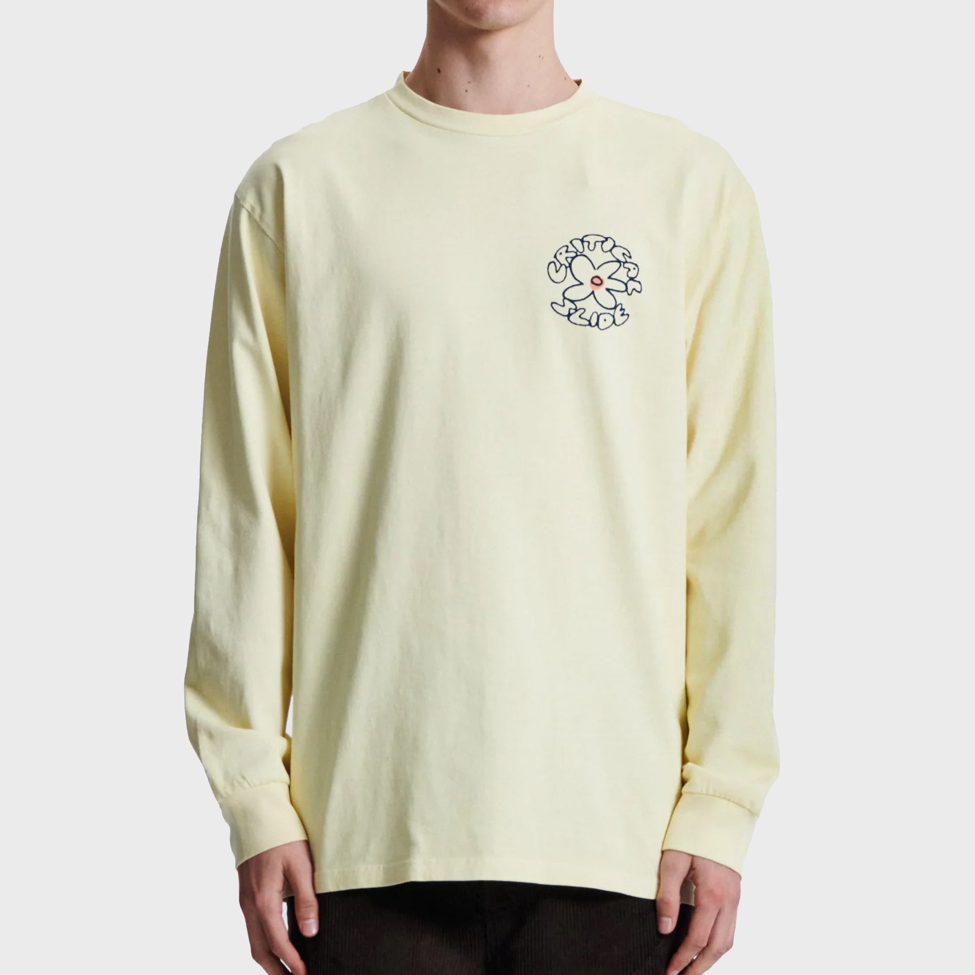 The Critical Slide Society Mens Bloom Long Sleeve T-Shirt - Banana - ManGo Surfing
