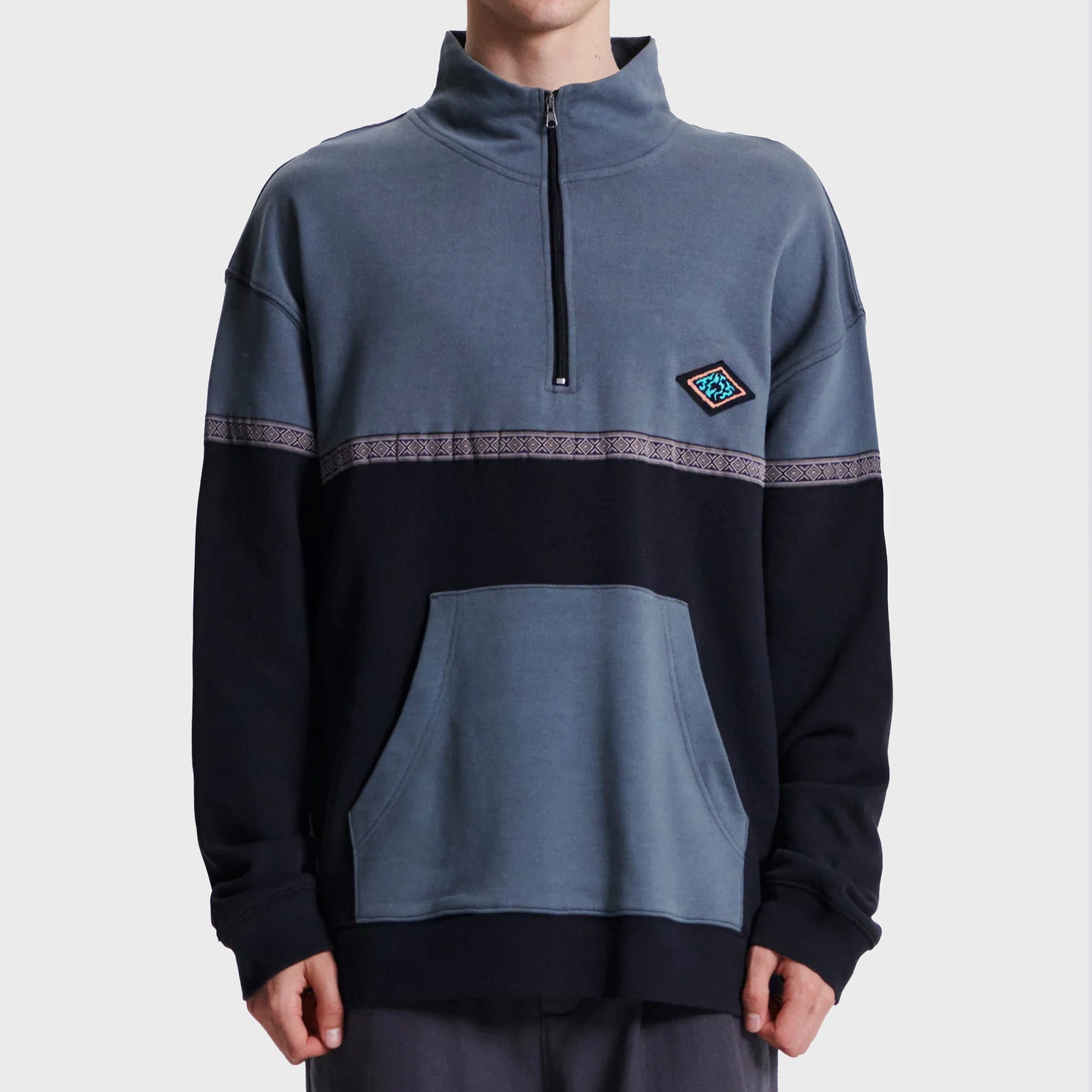The Critical Slide Society Mens Mondo 1/4 Zip Fleece - Blue - ManGo Surfing
