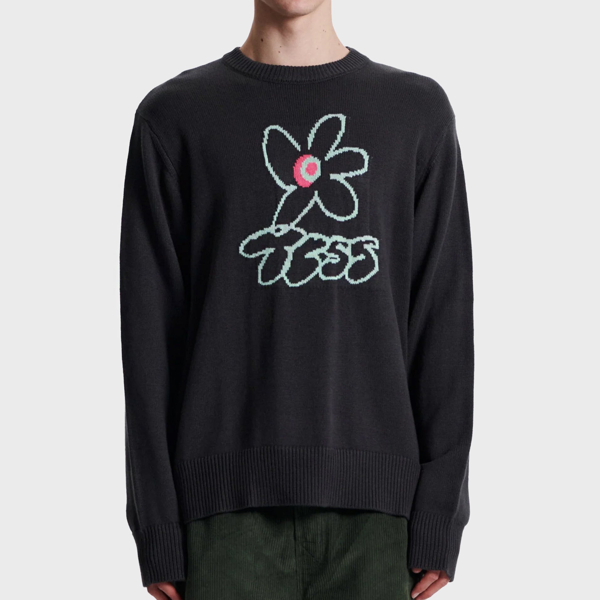 The Critical Slide Society Mens Neon Crew Sweatshirt - Black - ManGo Surfing