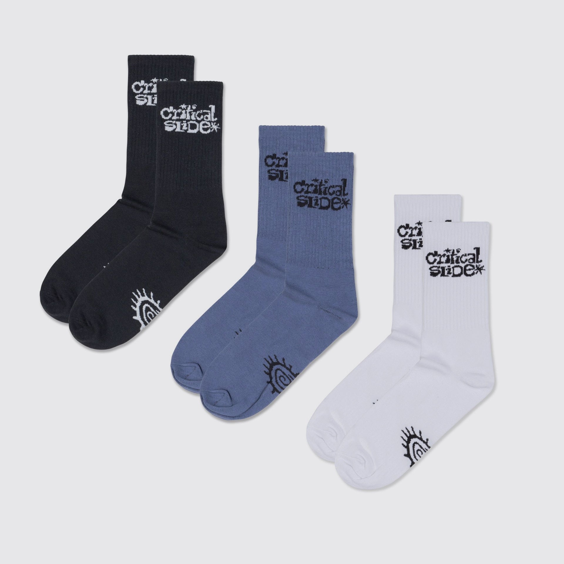 The Critical Slide Society Mens Spiral Socks (3 Pack) - Multicoloured - ManGo Surfing