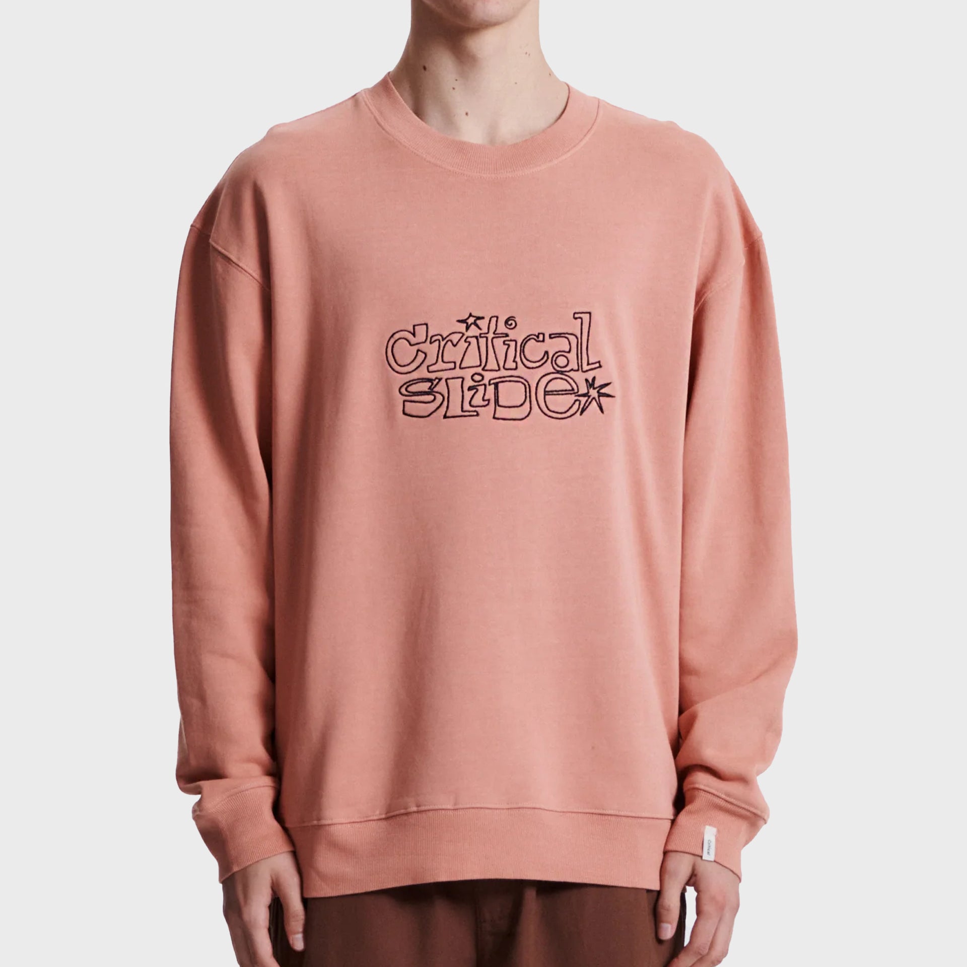 The Critical Slide Society Mens Vanguard Crew Sweatshirt - Dark Peach - ManGo Surfing