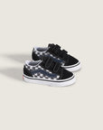 Vans Toddler Old Skool V Checkerboard Shoes - Black/Blue