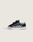 Vans Toddler Old Skool V Checkerboard Shoes - Black/Blue