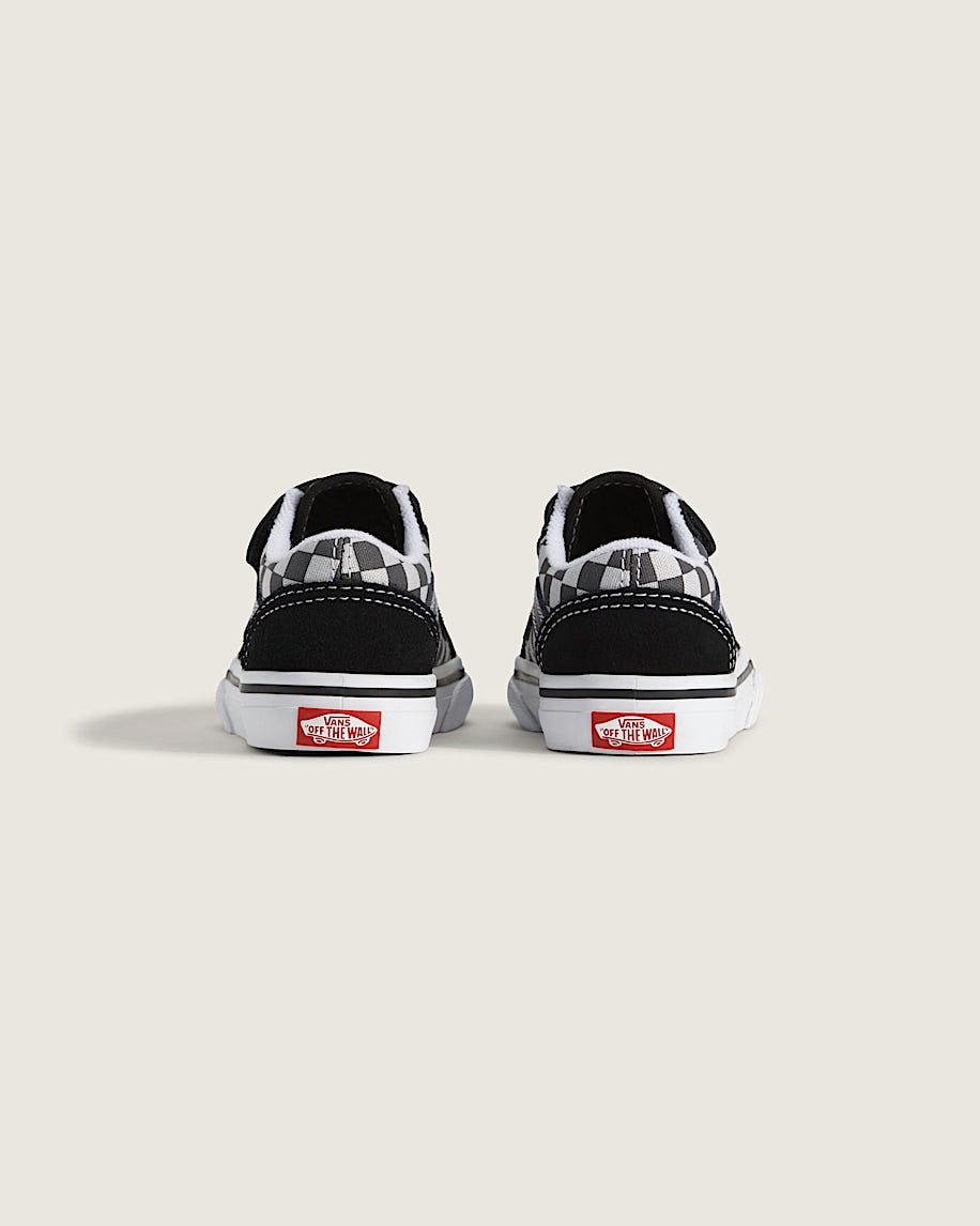 Vans Toddler Old Skool V Checkerboard Shoes - Black/Blue