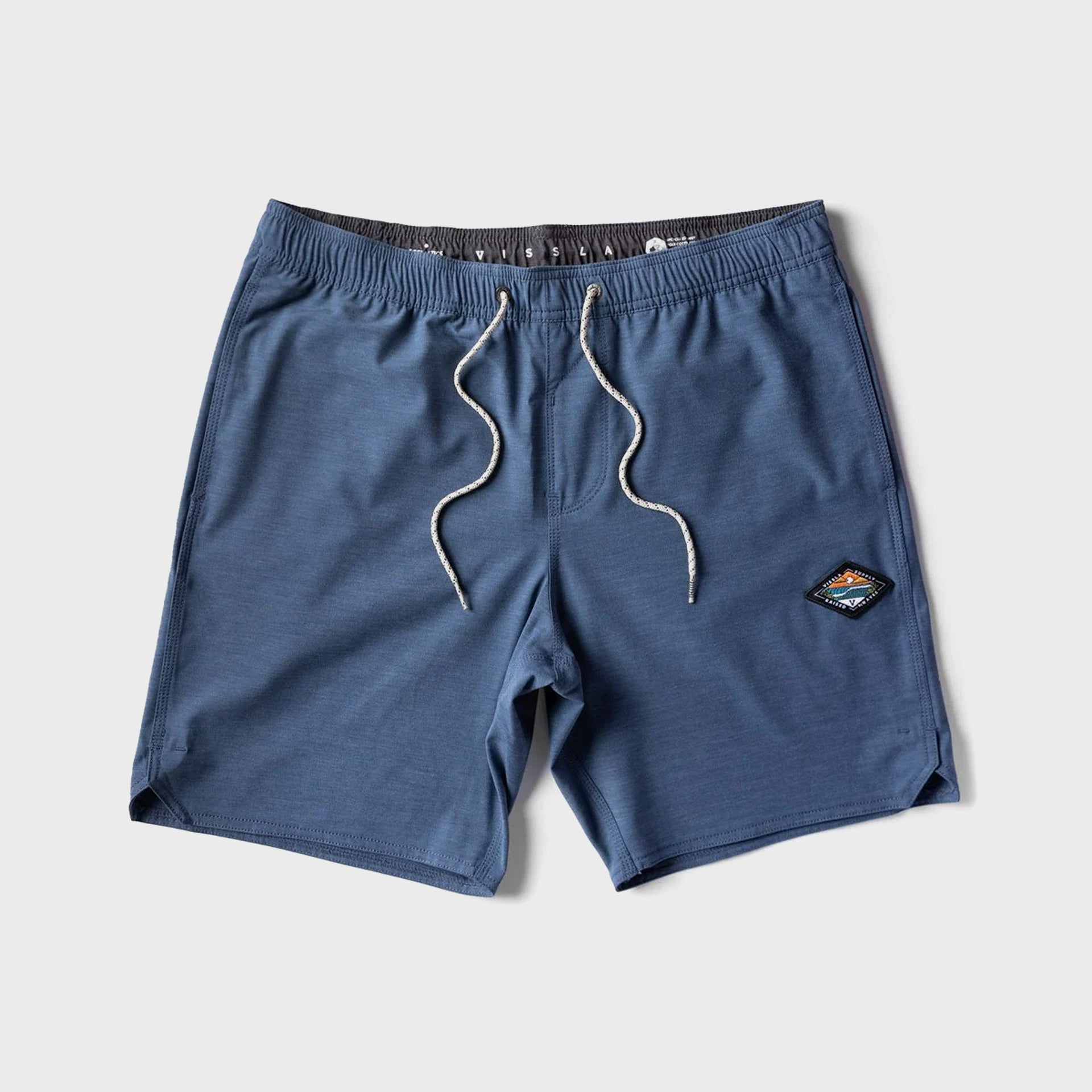 VIssla Mens Solid Sets 17.5" Ecolastic Boardshorts - Dark Denim - ManGo Surfing