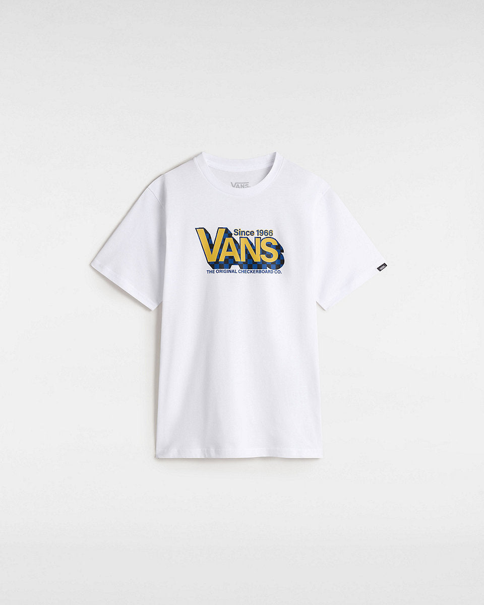 Vans Kids Checker Drop T-Shirt (8-14 Years) - White - ManGo Surfing