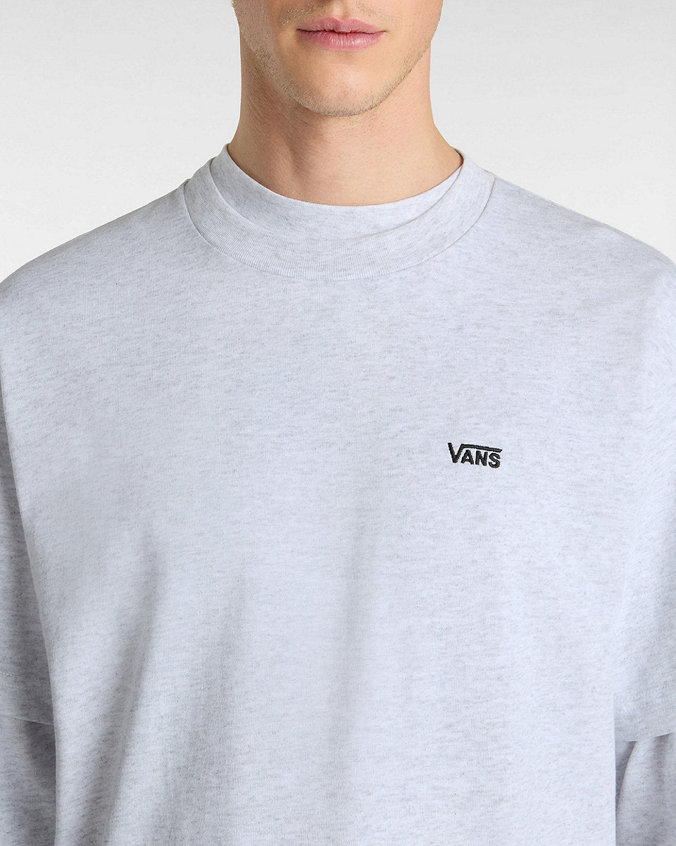 Vans Mens Left Chest Embroidered Logo T-Shirt - Light Grey Heather - ManGo Surfing