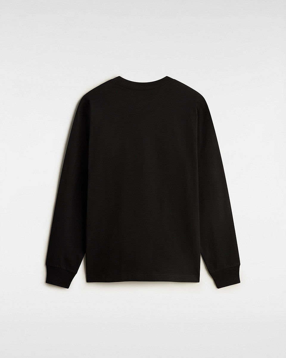 Vans Mens Left Chest Embroidered Logo Long Sleeve T-Shirt - Black - ManGo Surfing