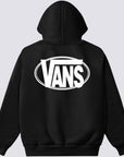 Vans Mens Oval Logo Loose Pullover Hoodie - Black