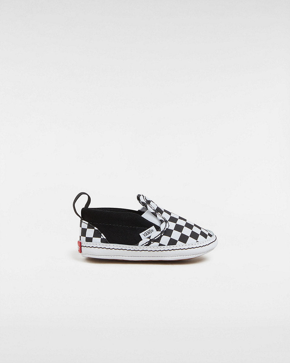 Vans Infant Checkerboard Slip-On Hook And Loop Crib Shoes (0-1 year) - Black/White - ManGo Surfing