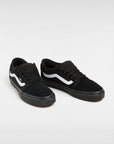 Vans Mens Chukka Low Sidestripe Shoes - Black/Black/White - ManGo Surfing