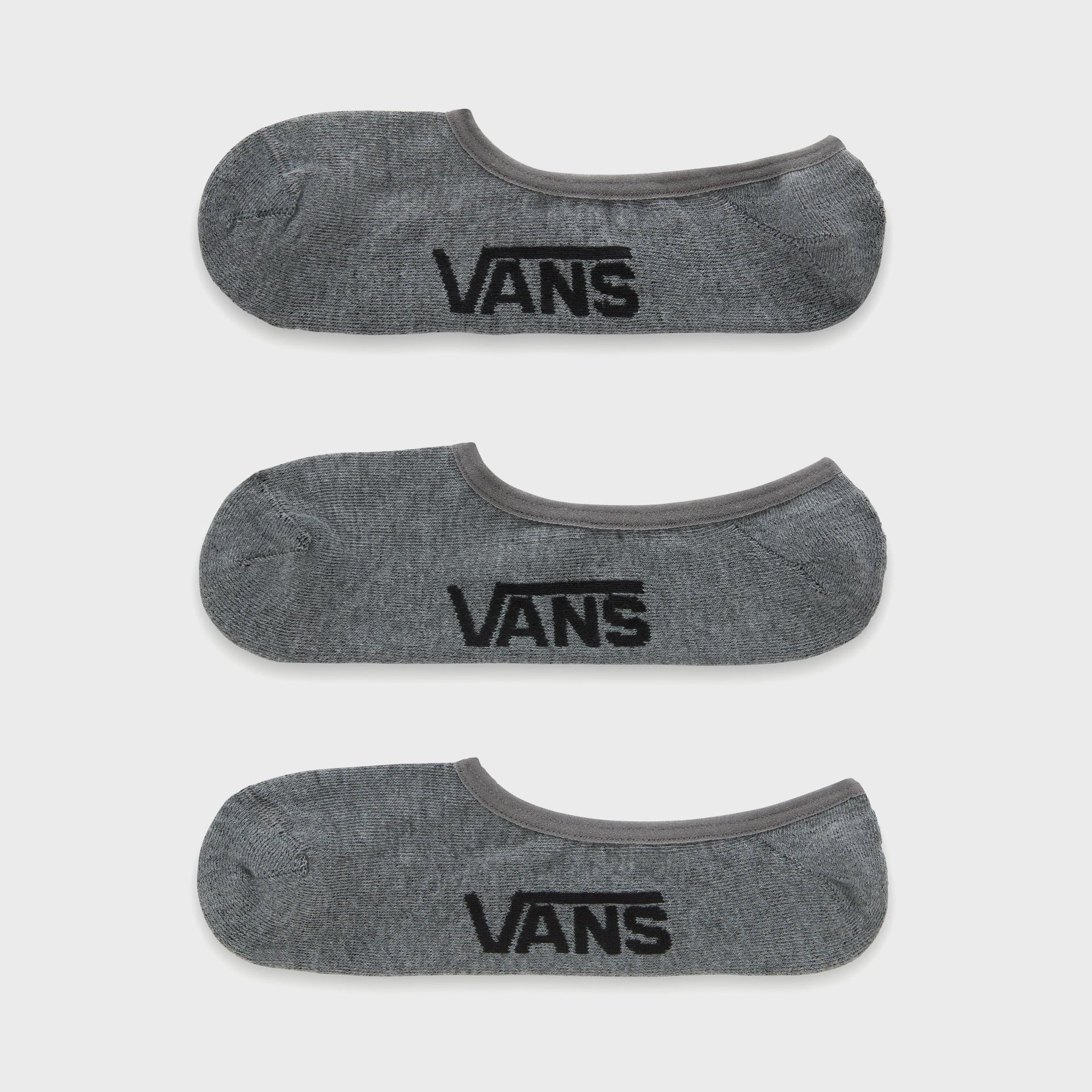 Vans Mens Classic Super No Show Socks (3 Pairs) - Heather Grey - ManGo Surfing