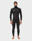 Vissla Mens 7 Seas 5/4/3 Full Hooded Chest Zip Wetsuit - Black - ManGo Surfing