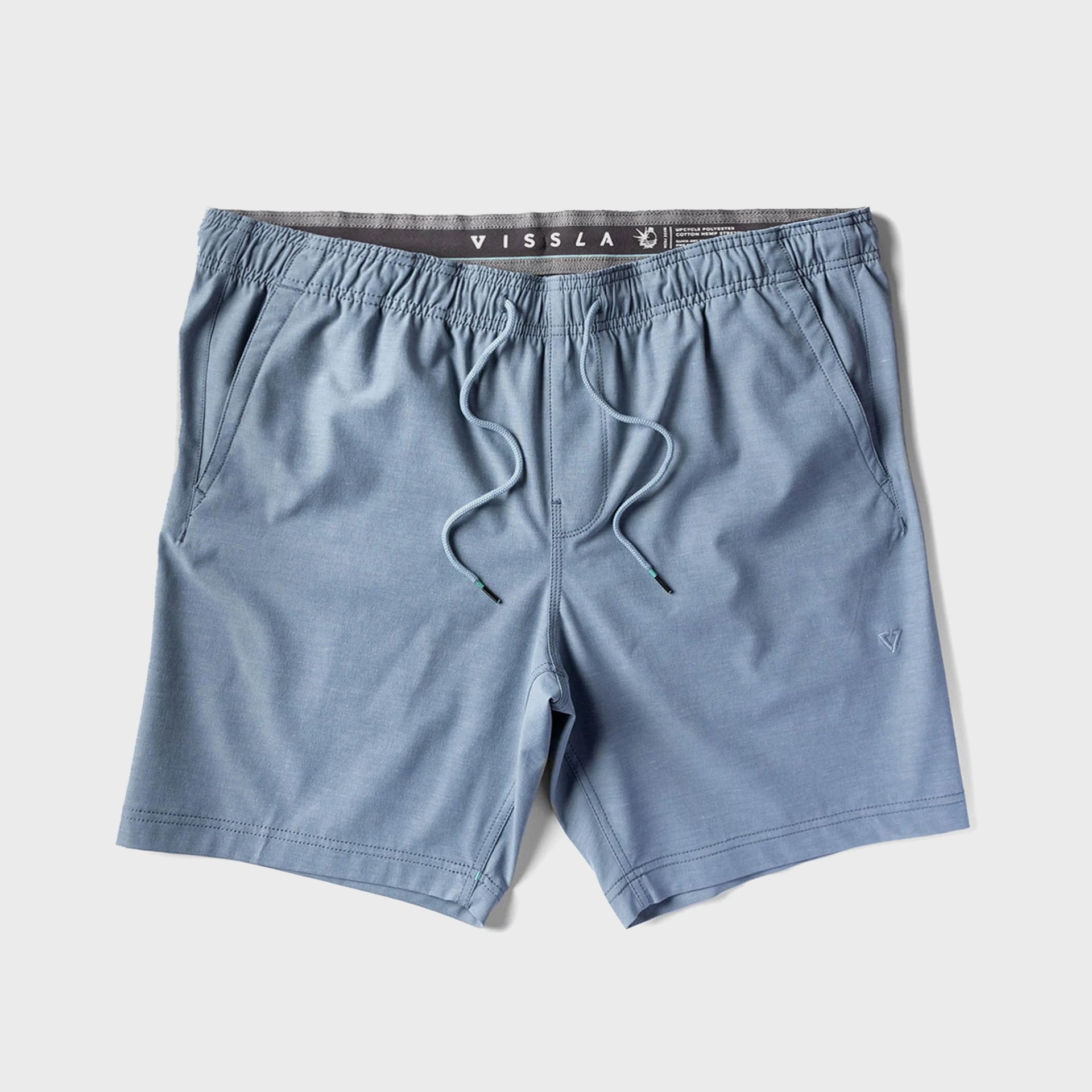 Vissla Mens Hemp No See Ums Eco 18" Elastic Walkshorts - Slate - ManGo Surfing