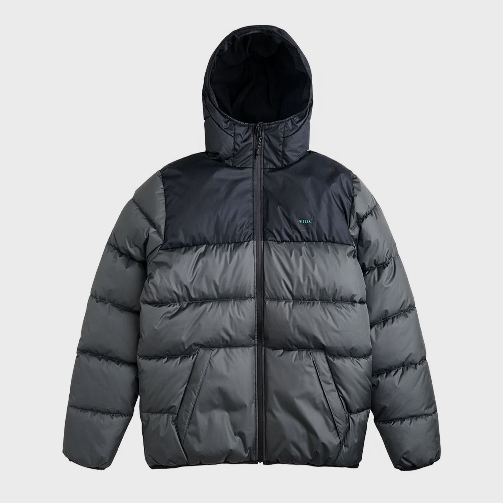 Vissla Mens North Seas Puffer Jacket - Dark Grey - ManGo Surfing