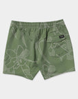 Volcom Mens Lido Print Trunk 16" Boardshorts - Light Olive - ManGo Surfing