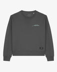Aloha Womens Good Vibes Long Sleeve Crew Sweatshirt - Storm Grey - ManGo Surfing
