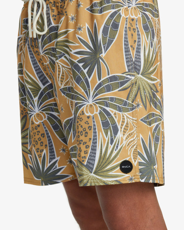 RVCA Mens Barnes Elastic 17" Swim Shorts - Camel - ManGo Surfing