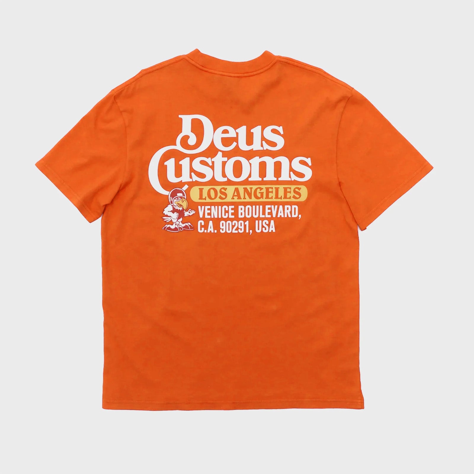 Deus Mens Raptor T-Shirt -  Tangerine Tango - ManGo Surfing