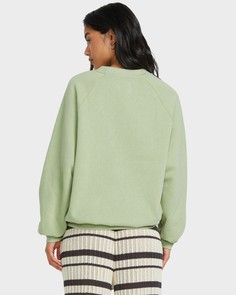 Billabong Womens The Waves Crew Sweatshirt - Pistachio - ManGo Surfing
