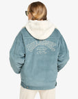 Billabong Womens Cord In Love Trucker Jacket - Slate Blue