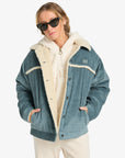 Billabong Womens Cord In Love Trucker Jacket - Slate Blue